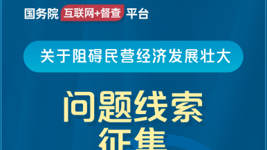 老男人爆操御姐国务院“互联网+督查”平台公开征集阻碍民营经济发展壮大问题线索